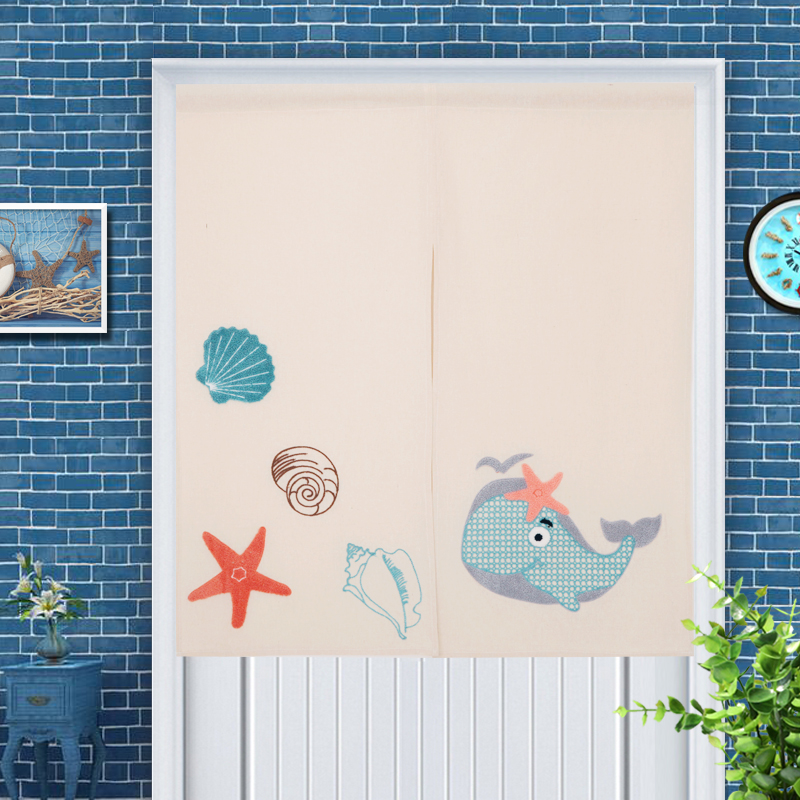 Household kitchen door curtain Japanese-style cartoon anti-fume partition curtain bedroom bathroom porch curtain toilet half curtain curtain