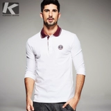 Модный лонгслив, футболка polo, облегающий крой, осенний