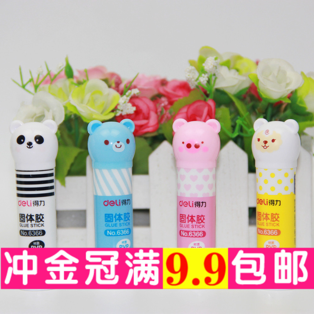 Able Animal Cute head Statue Solid Gum Cartoon Rubber Stick Students Small Glue DIY handmade rubber stick adhesive