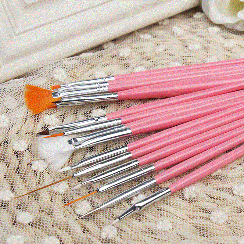 美甲工具彩绘笔拉线笔15支笔套装画花晕染小笔雕花笔光疗笔渐