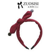 Hàn Quốc trẻ em phụ kiện tóc cô gái tóc bóng headband bé nhung kẻ tóc đỏ headband