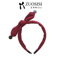 Hàn Quốc trẻ em phụ kiện tóc cô gái tóc bóng headband bé nhung kẻ tóc đỏ headband dây buộc tóc scrunchies