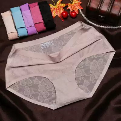 Incognito full lace ice silk transparent temptation women's sexy panties One-piece spring and summer mid-rise briefs