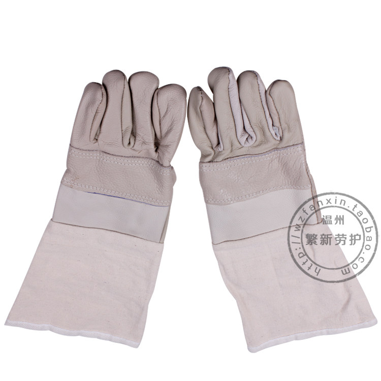 Long version headlayer leather cow leather electric welding gloves abrasion resistant and heat insulation anti-slip long leather genuine leather Lauprotect gloves wholesale