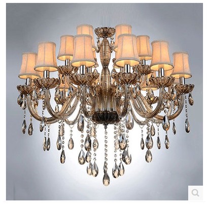 European-style crystal chandelier living room lamp atmosphere simple European duplex stairs villa large chandelier dining room candle lamps living room