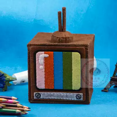 19 yuan non-cutting non-woven hand diy fabric material package retro TV tissue box extraction type sanitary paper box