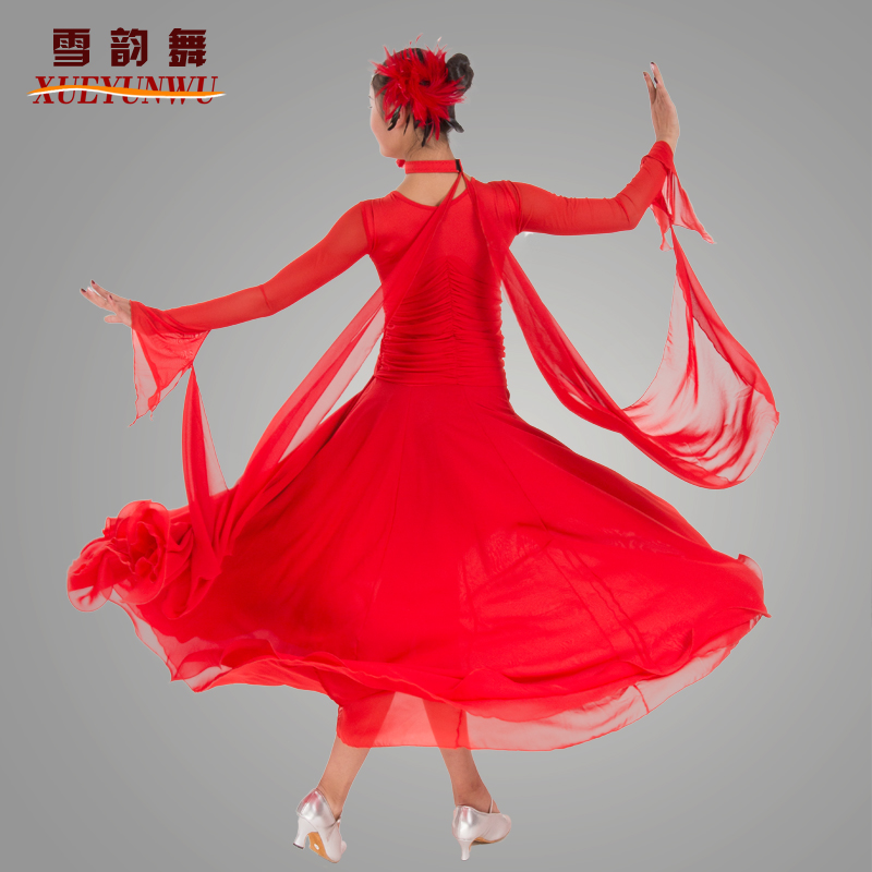 New Morden dance dress Performance suit Dress Great Hem Skirt National Mark Dance Dress Waltz Dance Dress MD029