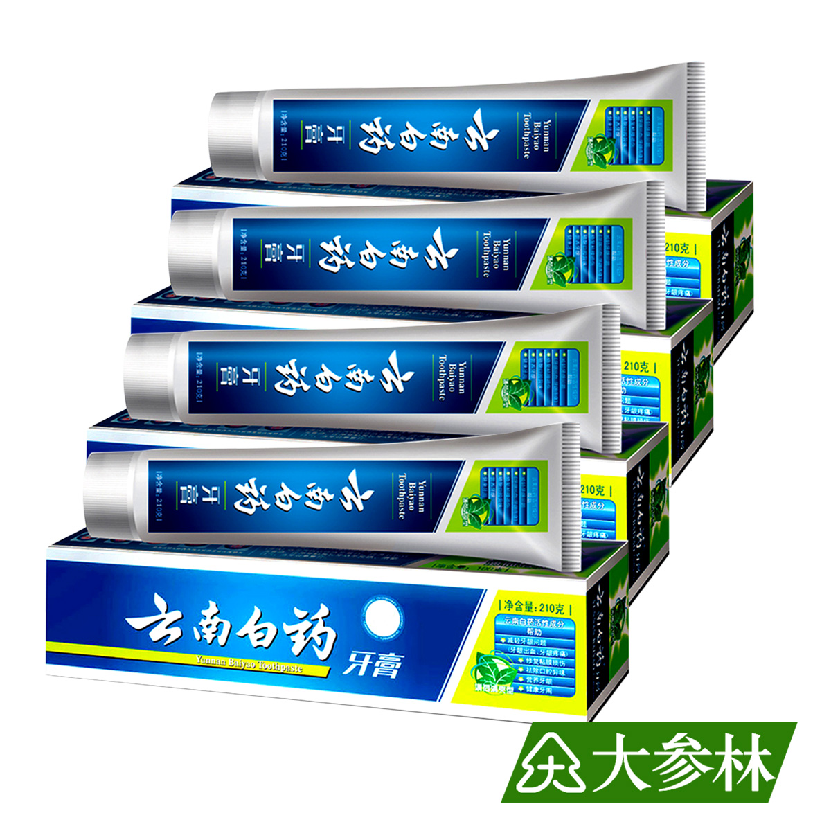 云南白药牙膏210g*4支薄荷清爽型清新口气减轻口腔问题