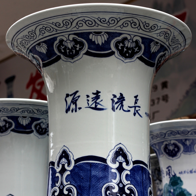 Jingdezhen blue and white porcelain has a long history in the hand - made bold ground ceramic vase store large sitting room of Chinese style furnishing articles