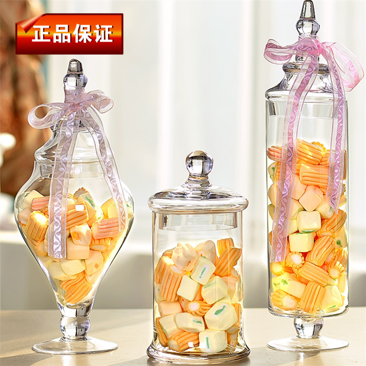 European sugar jar new transparent glass candy jar food jar fashion wedding birthday home creative decoration