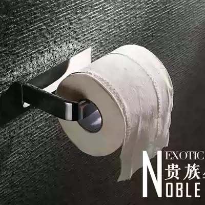 German black all-copper simple tissue holder Reel toilet paper holder Toilet brush mouthwash cup Toilet dish Bathroom powder room reel toilet paper holder