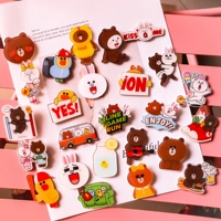Trâm acrylic Hàn Quốc Little Brown Bear Bunny Dễ thương Pin Cartoon Badge Gà Badge Badge trâm cài áo