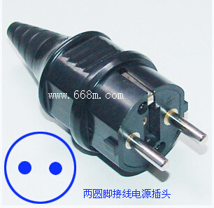 Two round foot wiring plug 250V 16A Germany France wiring plug