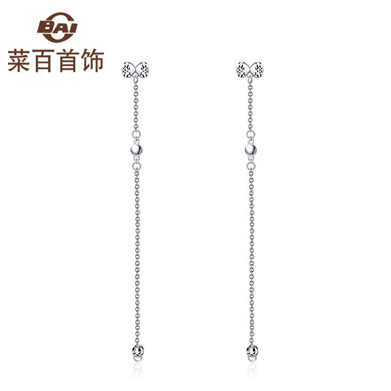 Vegetable 100 Jewelry Platinum Pt950 Fashion brief Bow Tie Platinum Earshot Platinum Earshot