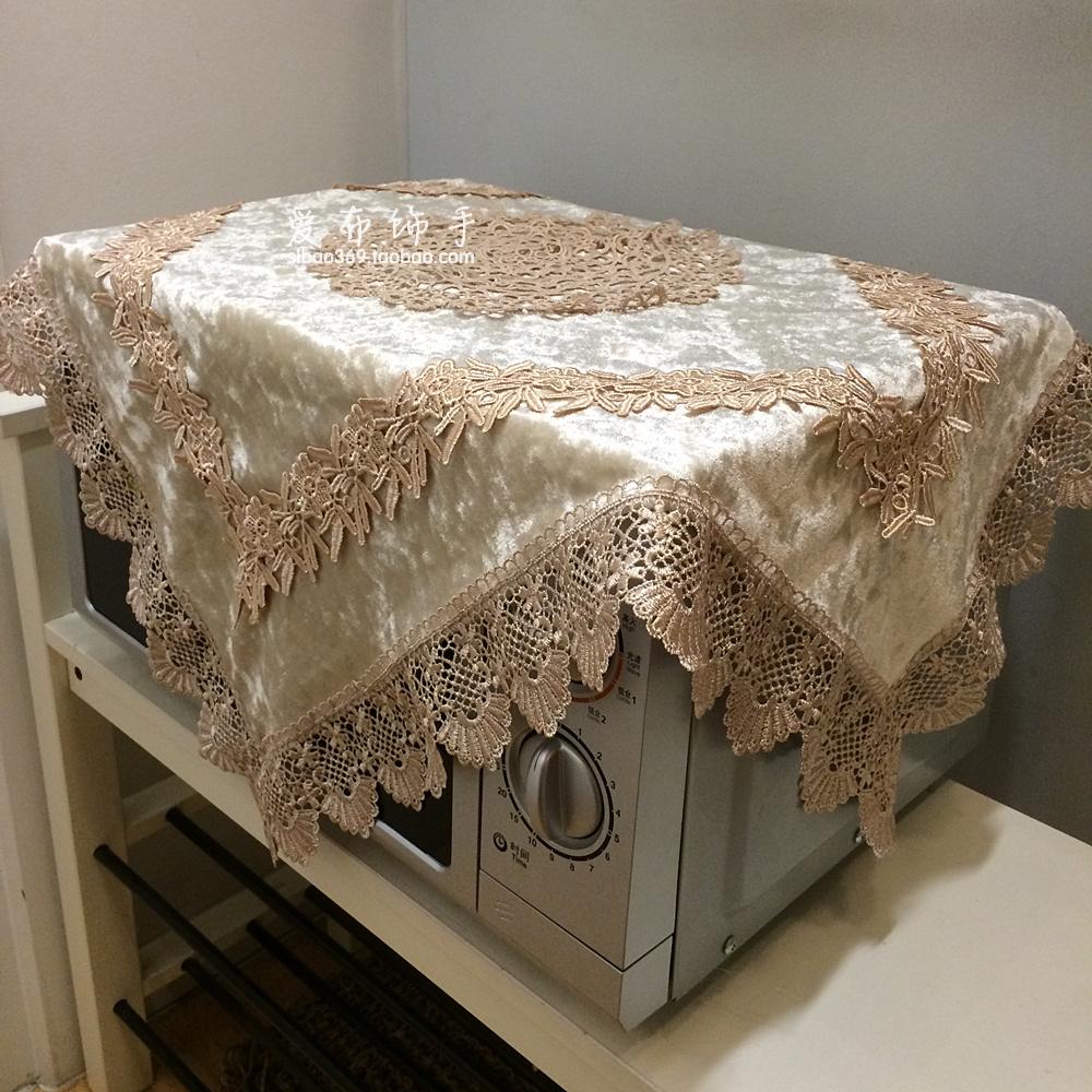 Gold velvet water soluble side table cloth multipurpose towel table cloth universal cover towels fridge cover bed head cupboard cover microwave dust towels