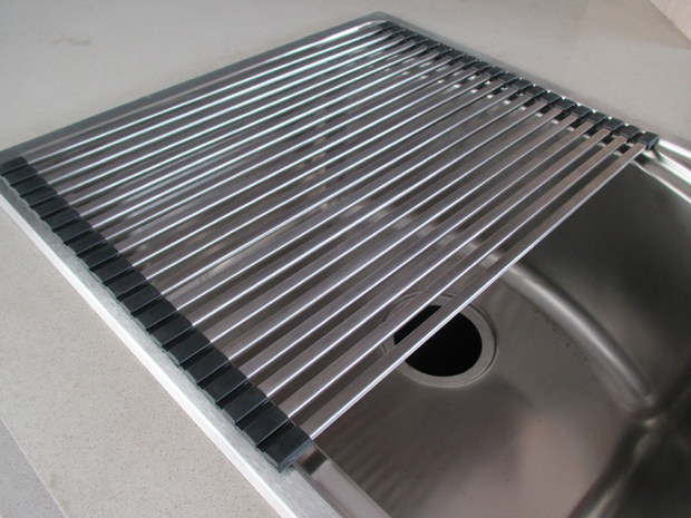 Fahrenheit foldable square tube sink drain board basket 304 stainless steel drain rack kitchen storage Lishui roller shutter