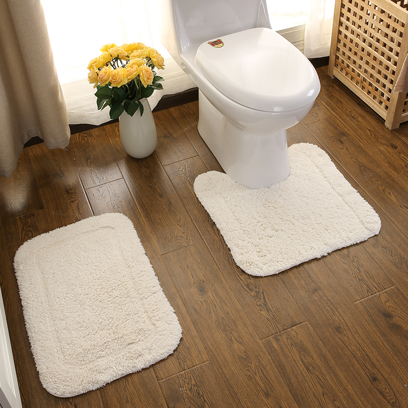 Household Water-Absorbent Non-Slip U-Shaped Concave Mat Bathroom Toilet Thickened Foot Mat Footrest Toilet Floor Mat