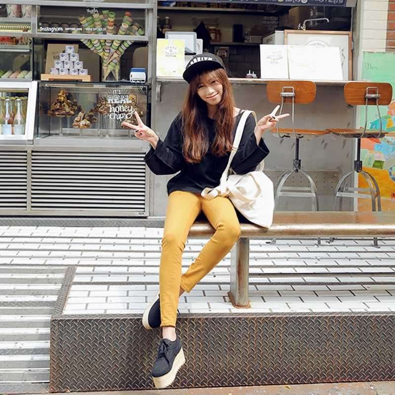 stylenanda 韩版秋季纯色小脚裤