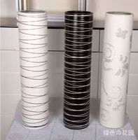 Đường kẻ đen trắng, bình phong cách phòng khách sàn hoa, bình hoa nhân tạo, bình hoa gỗ - Vase / Bồn hoa & Kệ chậu sứ mini