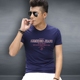 Mùa hè 2019 mới áo thun ngắn tay nam phiên bản Hàn Quốc xu hướng cổ tròn Slim băng lụa cotton chạm đáy áo sơ mi nam giản dị - Áo phông ngắn áo phông nam tay ngắn cổ trụ Áo phông ngắn