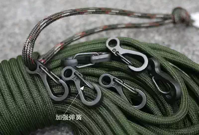 TC0002 Metal material Classic simple mini spring hanging buckle umbrella rope wear buckle Quick hanging keychain key ring