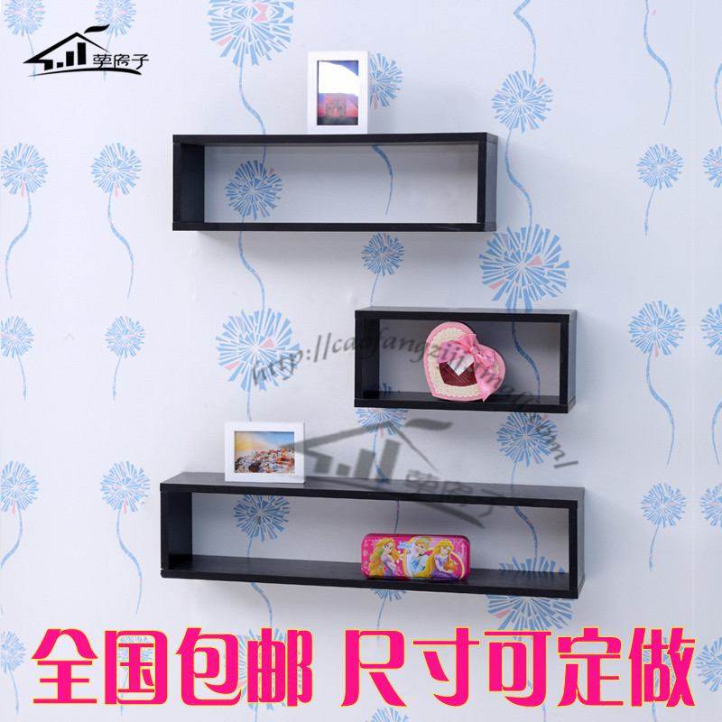 Mu Lingzi lattice plank wall-mounted shelf shelf partition simple frame toy shelf layer modeling
