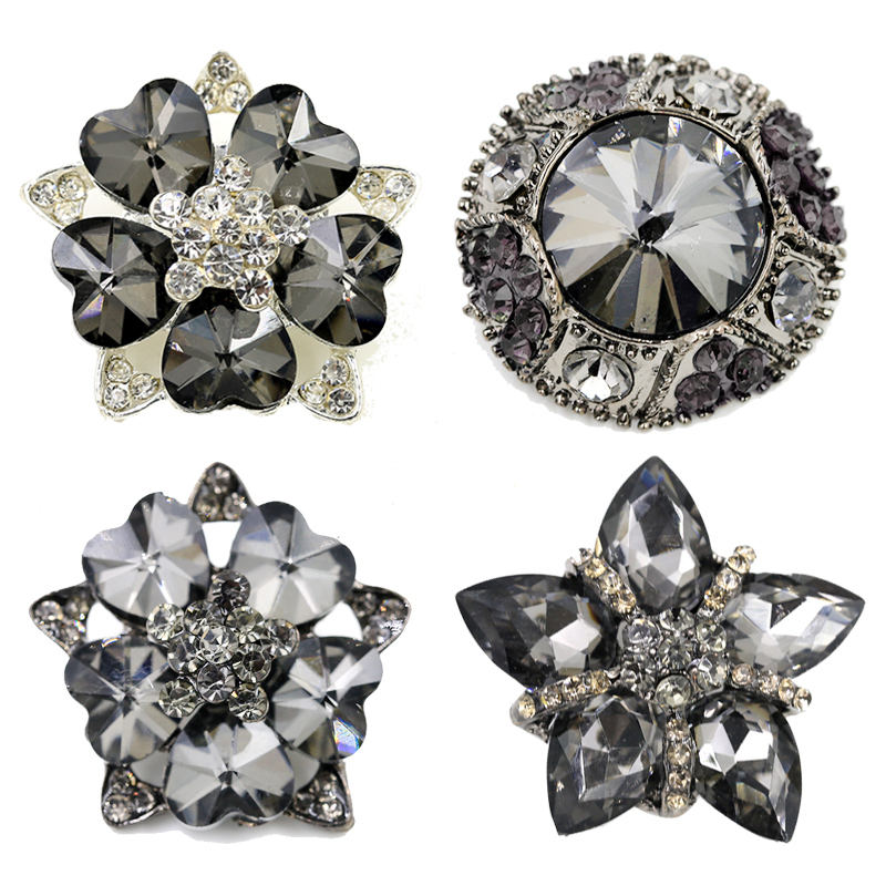Crystal drill buckle decorated with mink fur fur fur coat Niu fur coat drilling buttons Big Black Lady Cardiopoux Black Lady Cardiovert