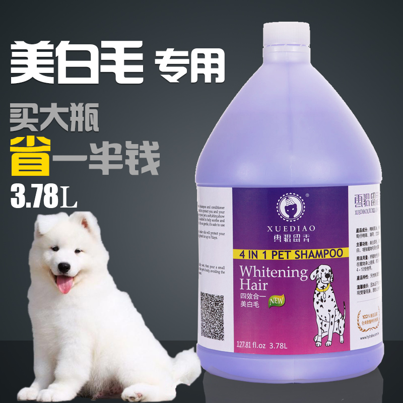 雪貂狗狗沐浴露 白毛专用3.78L比熊萨摩耶宠物香波浴液洗澡用品