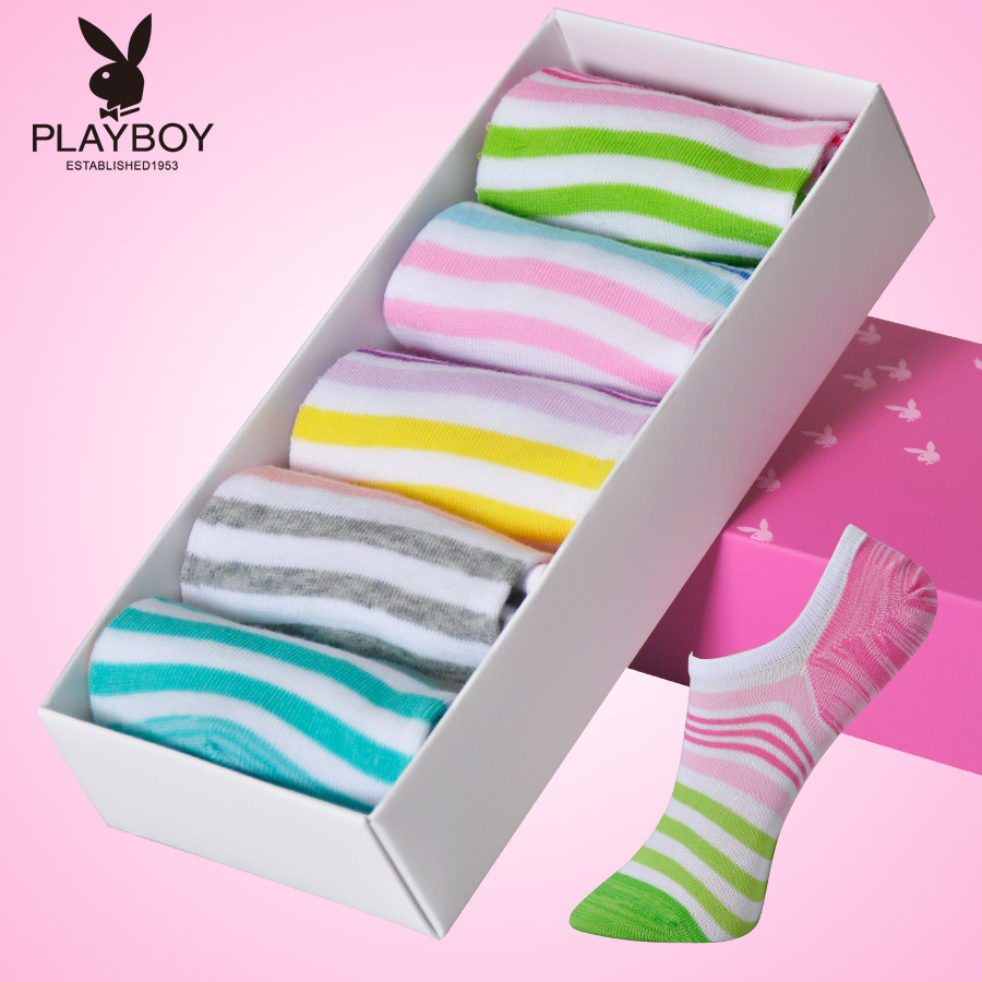 PLAYBOY/花花公子女士船袜 低帮浅口可爱弹力防臭棉袜女袜子短袜