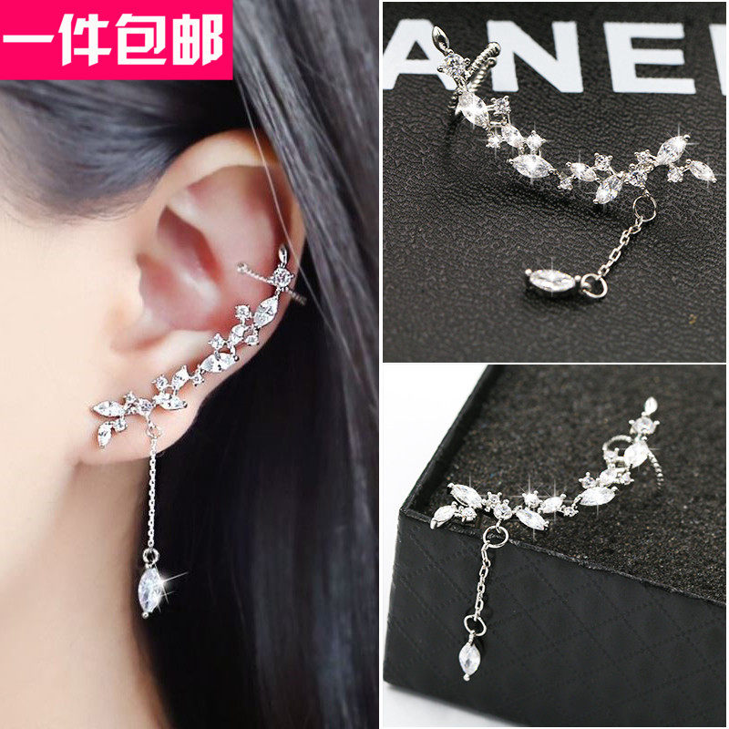 No Hole Fake Earshot Pure Silver Ear Ring Long Version Flow Sucd Changing Dress Fake Pussy Supplies Women Clothes Big Guy Cos Cropped Up Man