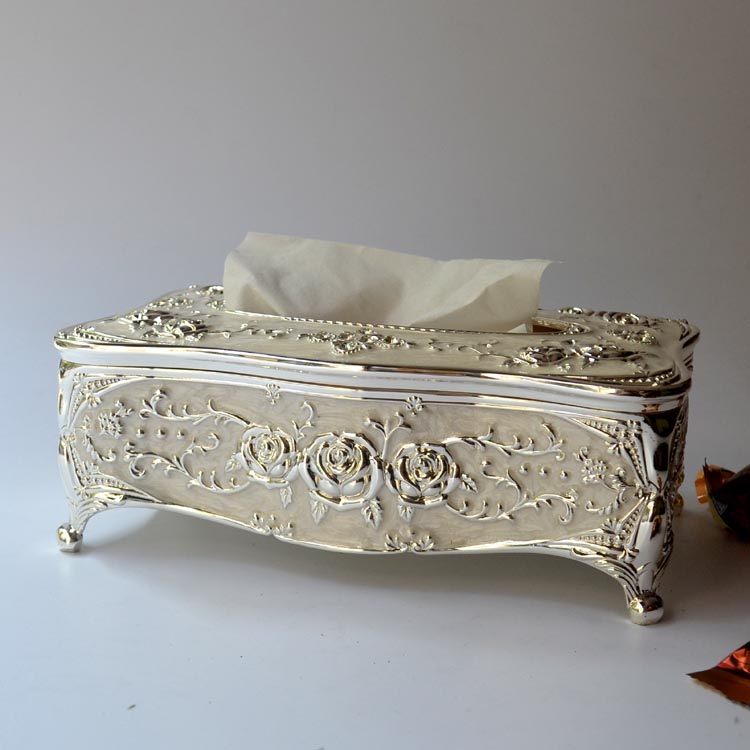 Eurostyle Creative Paper Towel Box Metal Dining Towels Toilet Paper Box Silver White Living Room Dining Room Dining Room Hotel home Residence Ornaments