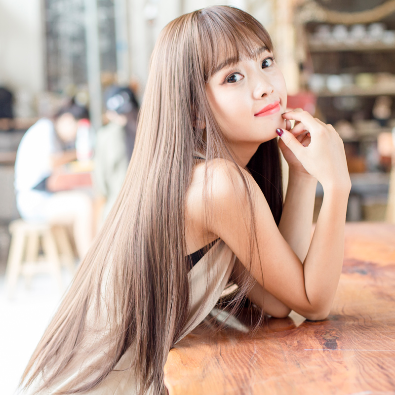 佰美坊假发女长直发空气刘海韩国中分齐刘海 韩版逼真假头发