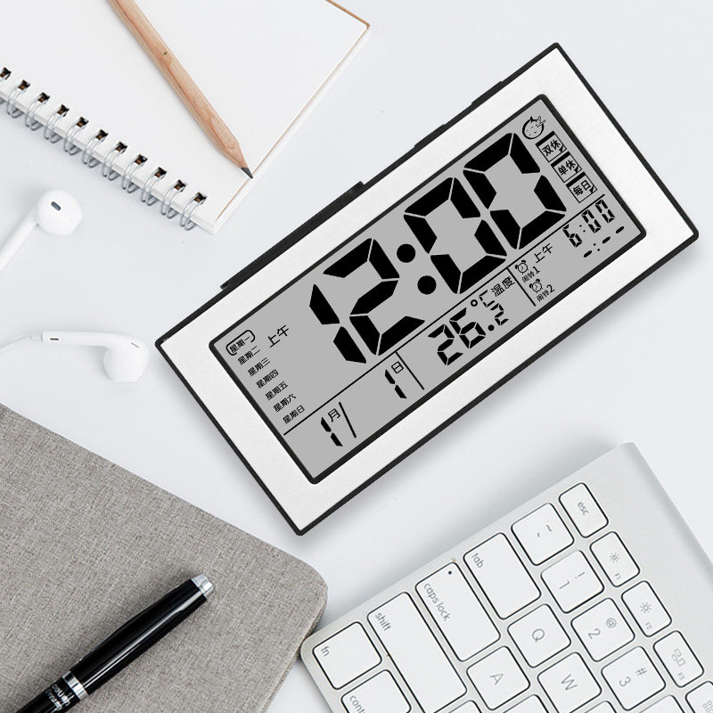 Large-character electronic alarm clock clear upgrade LCD screen touch luminous mute alarm clock bedside clock student alarm clock creativity