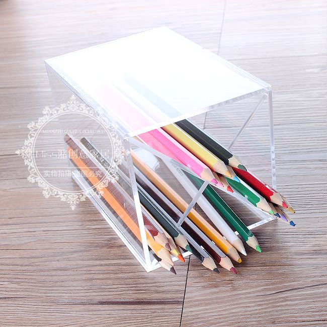 Desktop acrylic four grid cross watercolor pen Hand account stationery pen holder Makeup brush eyebrow pencil finishing storage box