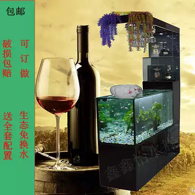 Ecological water-free wine cabinet type fish tank aquarium screen partition entrance can be customized 1 38 meters 1 5 meters