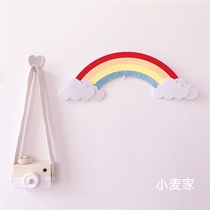 Three-dimensional rainbow wall stickers Girl heart bedroom rental room decoration Nordic ins wind chic wall layout