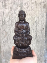  Agarwood wood carving Shakyamuni Buddha statue Mahogany Muni Buddha Tathagata Solid wood carving character handicraft ornaments