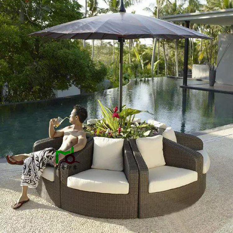 Fuji sofa outdoor leisure style sofa combination of modern hotel vine semi-round vine chair sofa