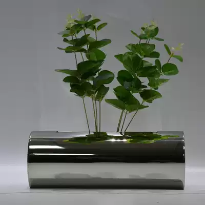 Stainless steel vase flower insert metal flower decoration store hotel decoration creative vase mirror flower pot