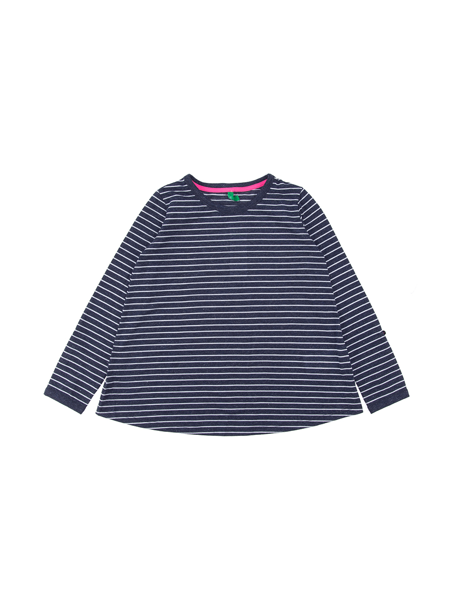 Benetton/贝纳通 藏青色条纹圆领女童上衣