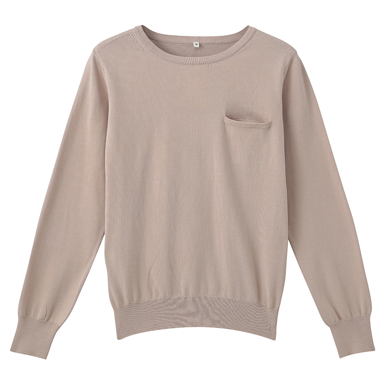 无印良品MUJI 女式 棉高针距圆领毛衣
