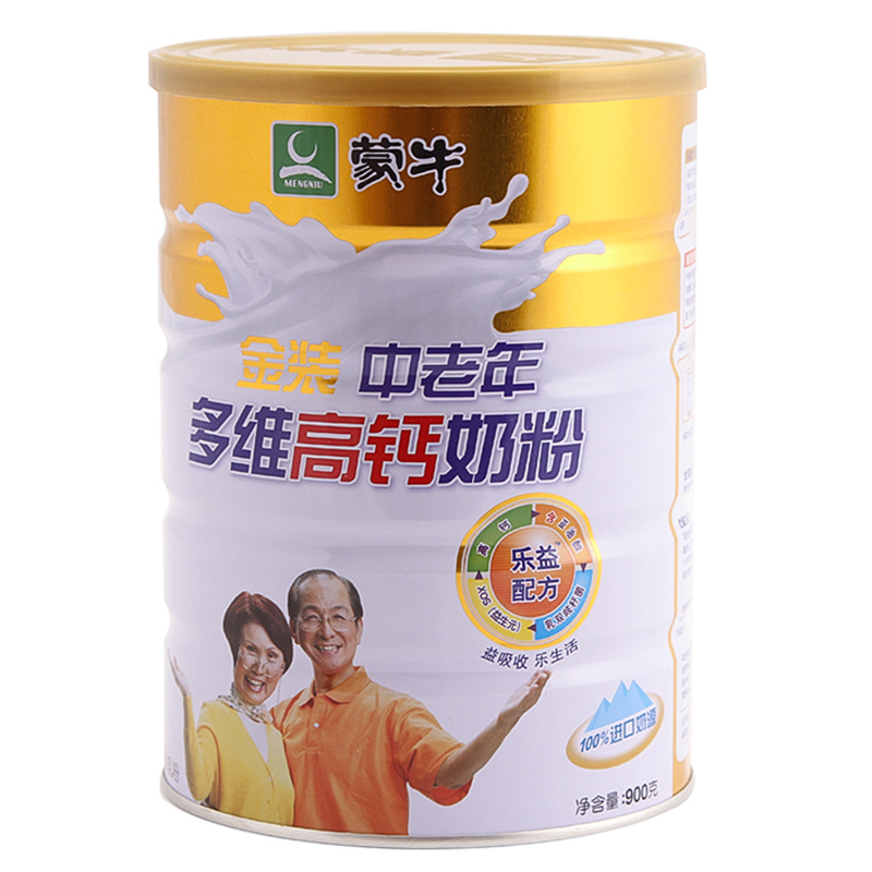 【天猫超市】蒙牛 成人奶粉 金装中老年多维高钙奶粉 900g/听