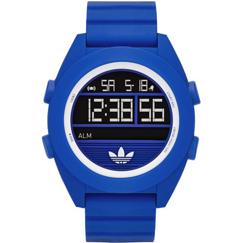 台湾官网直邮进口adidas Santiago 玩色派对矽胶液晶电子腕表-靛A