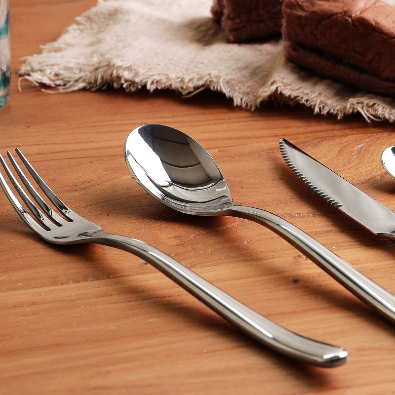 Western - style food tableware steak knife and fork suit thickening stainless steel knife and fork spoon household main fruit knife fork soup spoon