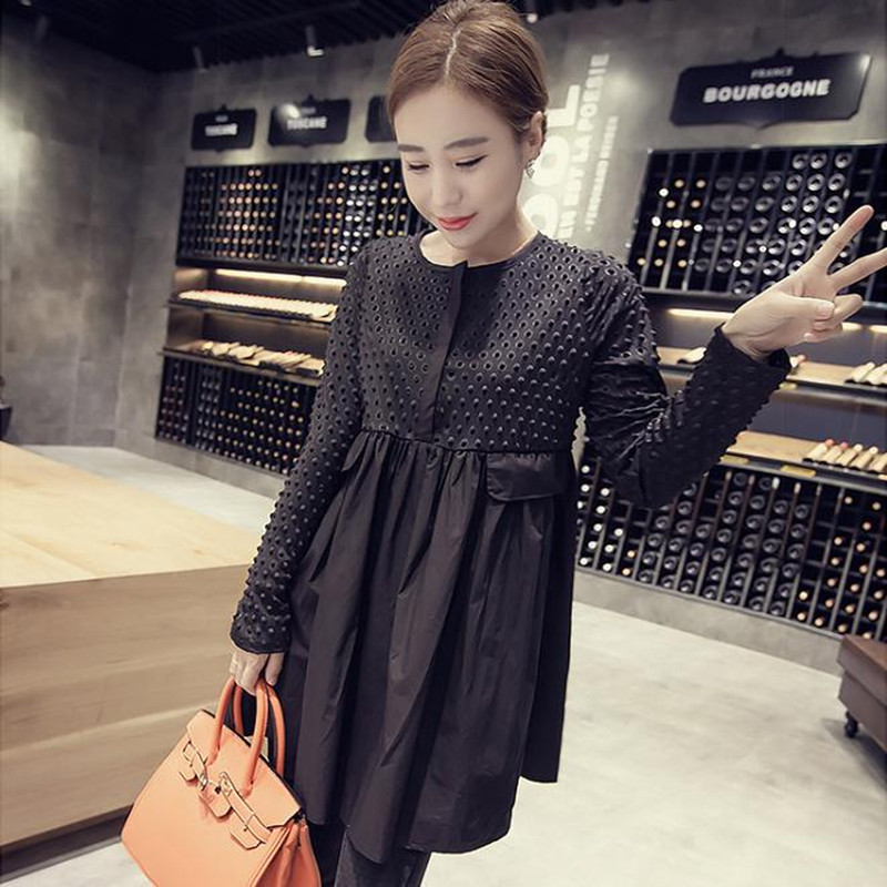 Add Fat to Code Women's Fashion Long sleeves Fat mm Thin Ocean Dress Spring Autumn Clothing 200 catty Fashion Han Edition Ocean Clothing Wave