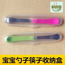 Liluqi baby tableware fork spoon chopstick box Portable sanitary spoon box Childrens spoon box