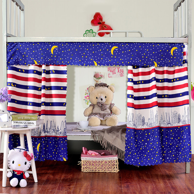 【天猫超市】百富帝学生有顶床帘 遮光防尘上下铺床幔蚊帐床帘