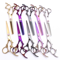 5 5 6 inches Beauty Hair Cut Personality Dragon Handle Color Haircut Scissors Professional Flat Cut Tooth Cut Liu Hai Thin Cut Hair Cut Hair