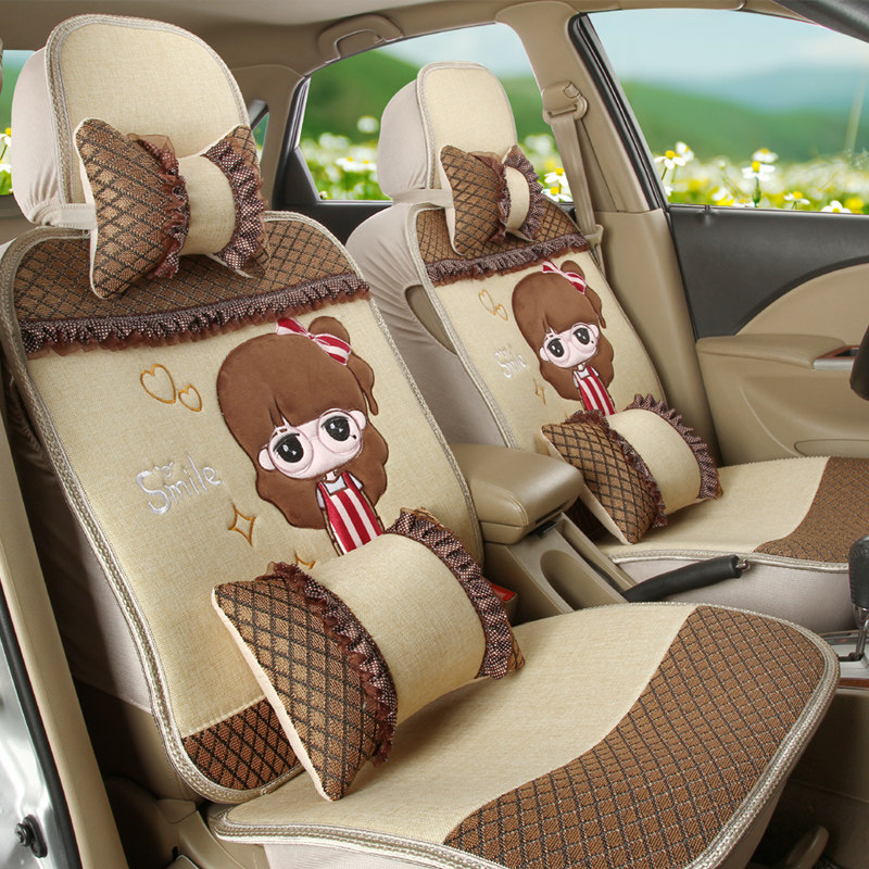飞度英朗福克斯凯越汽车座套卡通可爱女椅套全包车套四季通用坐套