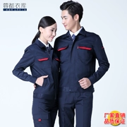 Quần áo bảo hộ lao động nam tay áo dài xây dựng dụng cụ chống mặc tùy chỉnh in logo công nhân lao động quần áo quần mùa xuân và mùa thu